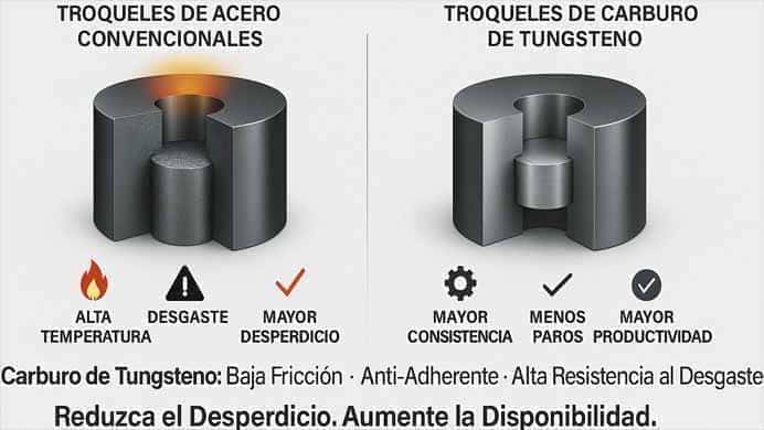 ¿Cómo resuelven los troqueles de carburo de tungsteno los problemas de adhesión y gripado en el conformado de metales?
